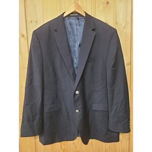 Ralph Lauren Blazer 42 R Navy Wool Silver Button Logo Crest University‎ Sport